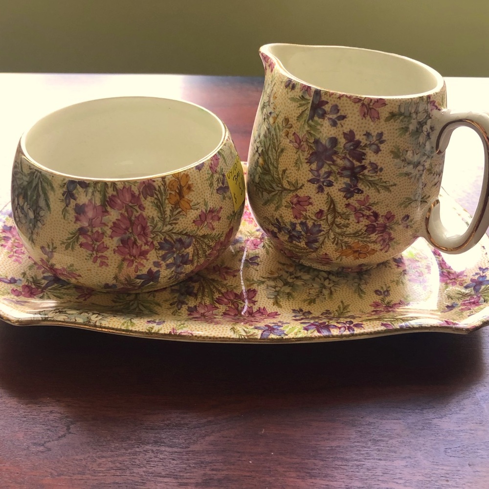 Chintz Cream & Sugar Set